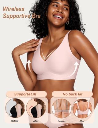 Imagem de Sutiã feminino confortável Deep V Wireless Push Up Push Up GG