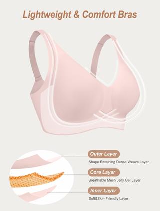 Imagem de Sutiã feminino confortável Deep V Wireless Push Up Push Up GG