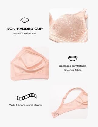 Imagem de Sutiã feminino Deyllo com cobertura total plus size 38B rosa leopardo