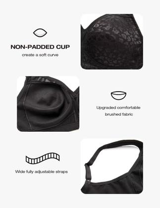 Imagem de Sutiã feminino Deyllo com cobertura total plus size 46D Black Leopard