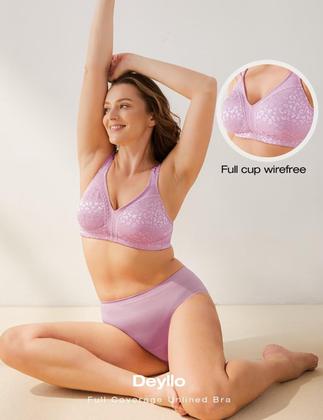 Imagem de Sutiã feminino Deyllo com cobertura total plus size minimizer roxo 46H