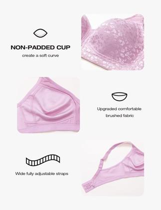 Imagem de Sutiã feminino Deyllo com cobertura total plus size minimizer roxo 46H