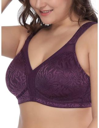 Imagem de Sutiã feminino Deyllo com cobertura total plus size minimizer roxo