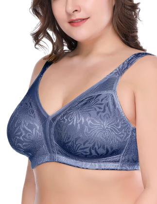 Imagem de Sutiã feminino Deyllo Full Coverage Plus Size 42C azul escuro