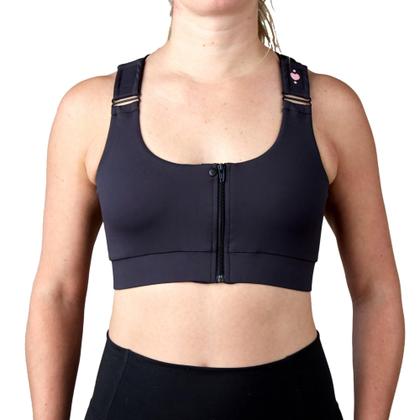 Imagem de Sutiã HEART & CORE Shirl pós-cirúrgico Racerback Zipper L - preto