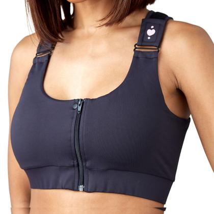 Imagem de Sutiã HEART & CORE Shirl pós-cirúrgico Racerback Zipper L - preto