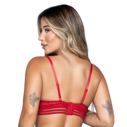 Imagem de Sutiã Lingerie Bella Fiore Modas Com Bojo Renda e Elástico Roupa Íntima