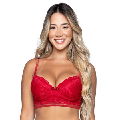 Imagem de Sutiã Lingerie Bella Fiore Modas Com Bojo Renda e Elástico Roupa Íntima