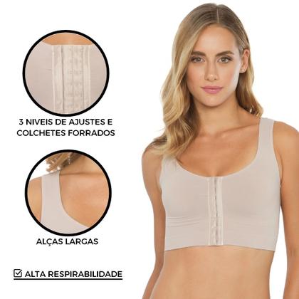 Imagem de Sutiã Plié Pós Cirúrgico Estético Alta Sustentação Sem Bojo