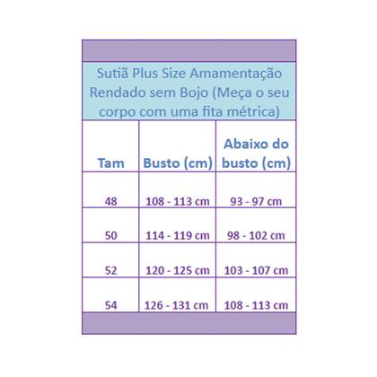 Imagem de Sutiã Plus Size para Amamentação Rendado SEM Bojo 48 ao 54 VS7031PLUS