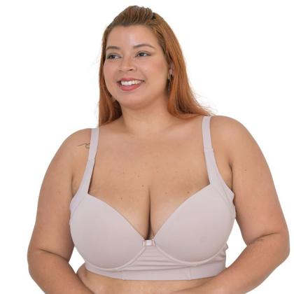 Imagem de Sutiã Plus Size Reforçado com Aro e Bojo  Laterais Largas e Conforto Extremo Corpo Nu