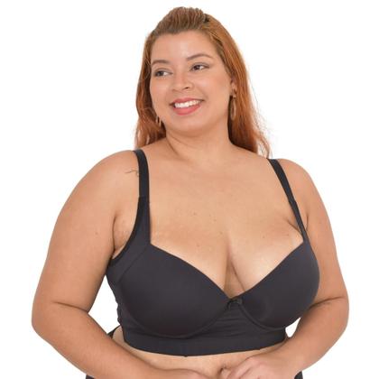 Imagem de Sutiã Plus Size Reforçado Decote V Frente e Costas Com Aro e Bojo Laterais Largas - Corpo Nu 549