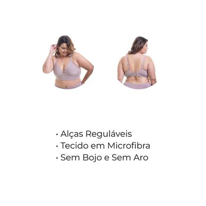 Imagem de Sutiã Plus Size Sem Aro E Sem Bojo Reforçado Até TAM 60 - 1068