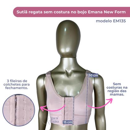 Imagem de Sutiã Pós-cirúrgico Alça Regulável Regata Emana New Form