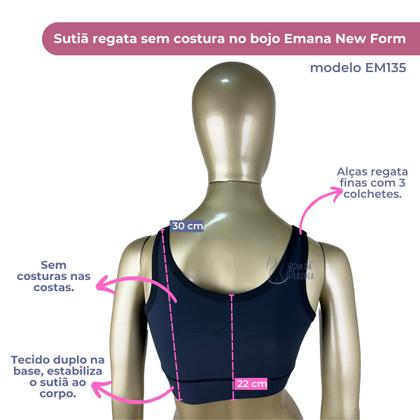 Imagem de Sutiã Pós-cirúrgico Alça Regulável Regata Emana New Form
