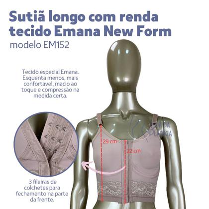 Imagem de Sutiã Pós Cirúrgico Longo Reforçado Renda Em Emana New Form
