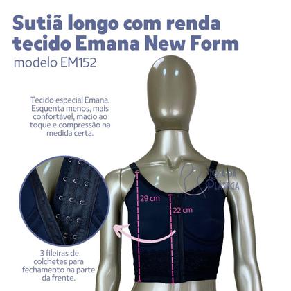 Imagem de Sutiã Pós Cirúrgico Longo Reforçado Renda Em Emana New Form