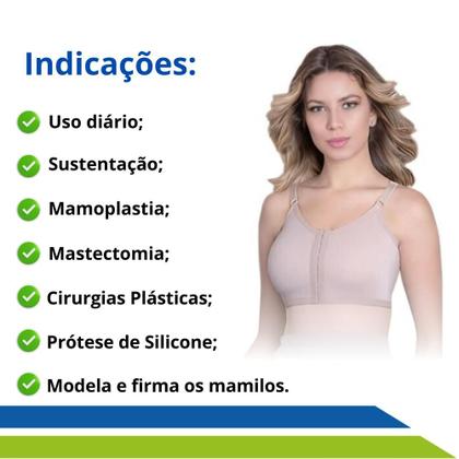 Imagem de Sutiã Pós-Cirúrgico sem Costura com Bojo Pré-Moldado para Mamoplastia e Mastopexia - Cód. 60104 - New Form