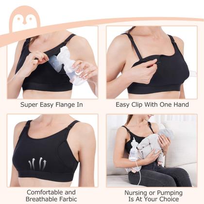 Imagem de Sutiã Pumping Bra Momcozy Pumping Bra Hands Free, pacote com 2 unidades de algodão