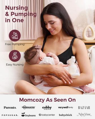 Imagem de Sutiã Pumping Momcozy Hands Free atualizado ajustável preto