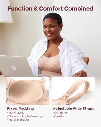 Imagem de Sutiã Pumping Momcozy Lycra Hands Free com acolchoamento fixo