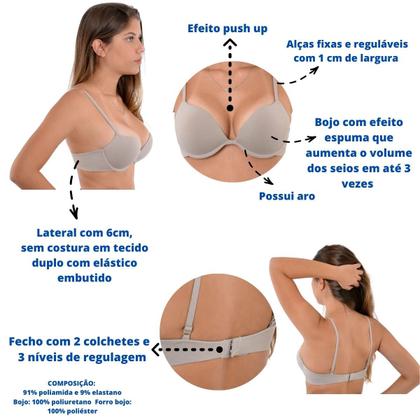 Imagem de Sutiã Push Up 3D Junta e Levanta Seios Liebe