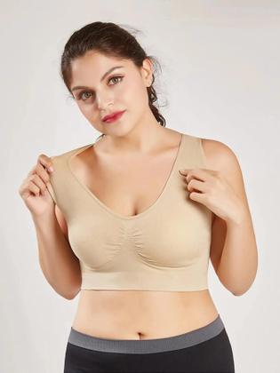Imagem de Sutiã Push Up Sem Fio Feminino - Suporte Alto, Respirável e com Alças Removíveis