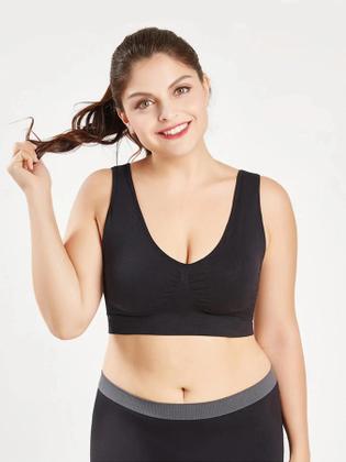 Imagem de Sutiã Push Up Sem Fio Feminino - Suporte Alto, Respirável e com Alças Removíveis