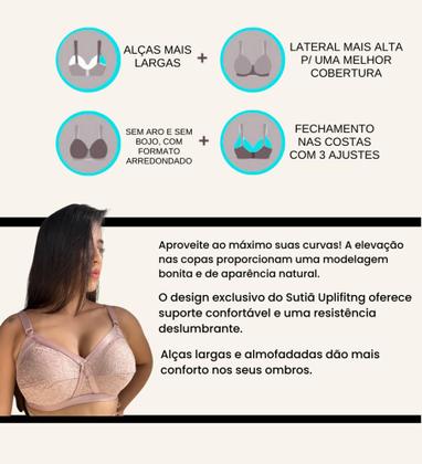 Imagem de Sutiã Reforçado Plus Size Premium S/ Bojo Para Seios Grandes