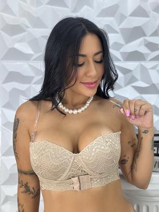 Imagem de Sutiã sem alça em renda e fecho frontal Beatriz