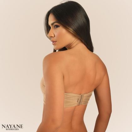 Imagem de Sutia Sem Alcas de Alta Sustentacao Nayane Rodrigues Push Up Liso com Bojo e Aro Confortavel