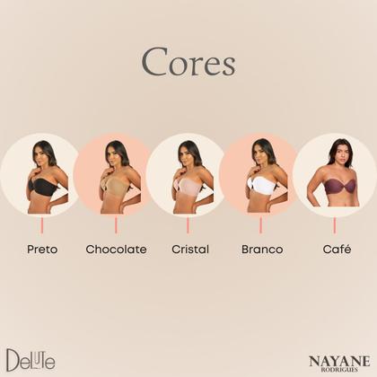 Imagem de Sutia Sem Alcas de Alta Sustentacao Nayane Rodrigues Push Up Liso com Bojo e Aro Confortavel