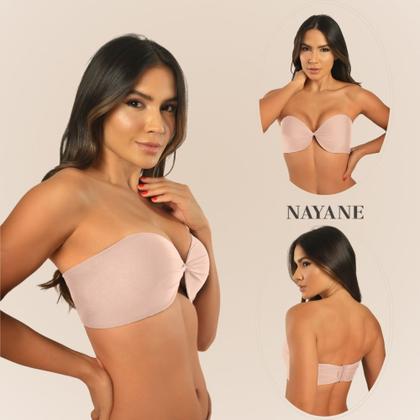 Imagem de Sutia Sem Alcas de Alta Sustentacao Nayane Rodrigues Push Up Liso com Bojo e Aro Confortavel