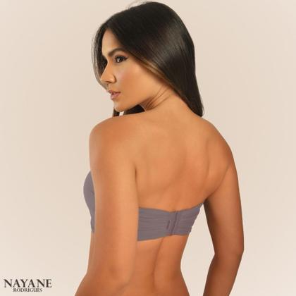Imagem de Sutia Sem Alcas de Alta Sustentacao Nayane Rodrigues Push Up Liso com Bojo e Aro Confortavel