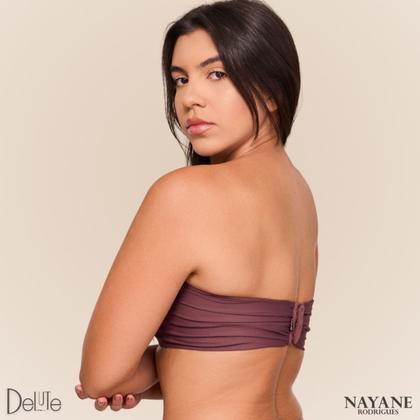 Imagem de Sutia Sem Alcas de Alta Sustentacao Nayane Rodrigues Push Up Liso com Bojo e Aro Confortavel