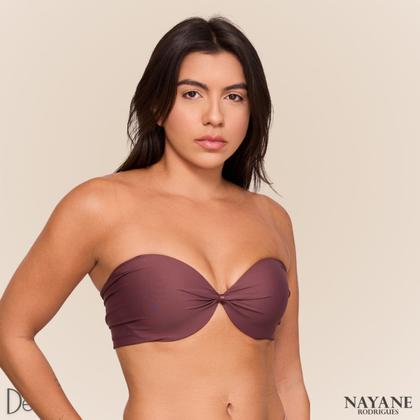 Imagem de Sutia Sem Alcas de Alta Sustentacao Nayane Rodrigues Push Up Liso com Bojo e Aro Confortavel