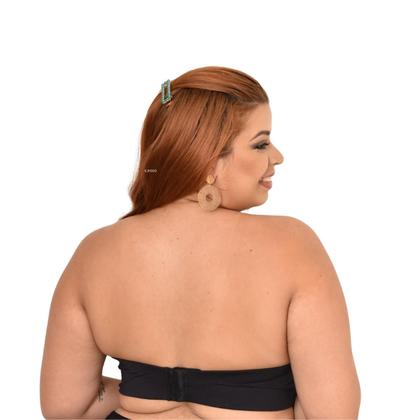 Imagem de Sutiã Top Decote Plus Size Reforçado Sem Alças Com Aro e Bojo Corpo Nú - Corpo Nu