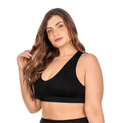 Imagem de Sutiã Top Nadador Plus Size com Bojo Removível Sem Costura Zee Rucci