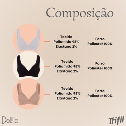 Imagem de  Sutia Top Triangulo Com Bojo Em Poliamida Feminino  T-shirt Sem Costura Sem Aro