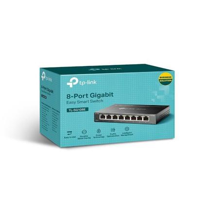 Imagem de Switch 08 Portas TP-Link Easy Smart TL-SG108E VLAN Gigabit 10/100/1000Mbps Rack Case Metal