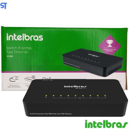 Imagem de Switch 10 portas fast ethernet com 8 portas PoE+ - intelbras