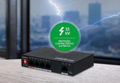 Imagem de Switch 5 portas fast com 4 p/ poe sf 500 hi-poe