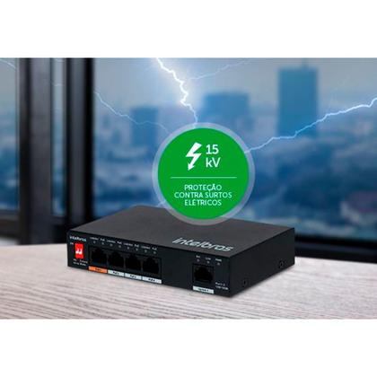 Imagem de Switch 5 Portas Fast com 4 Portas PoE+ SF 500 Hi-PoE Intelbras