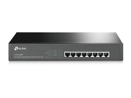 Imagem de Switch 8 portas POE+ TP-Link Gigabit 10/100/1000Mbps TL-SG1008MP