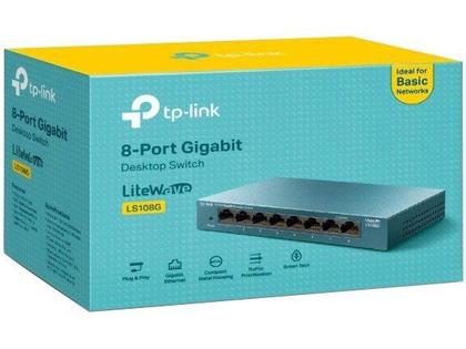 Imagem de Switch 8 Portas TP-Link 10/100/1000Mbps Gigabit - LS108G