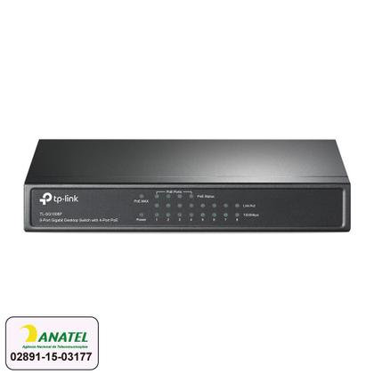 Imagem de Switch 8 portas TP-LINK TL-SG1008P 4 Portas POE  Gigabit 10/100/1000Mbps Rack