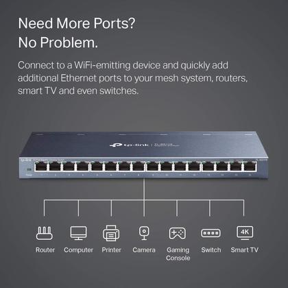 Imagem de Switch de rede TP-Link TL-SG116 16 portas Gigabit Ethernet
