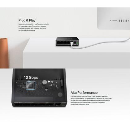 Imagem de Switch Desktop Mercusys Ms105GS 5 portas Gigabit