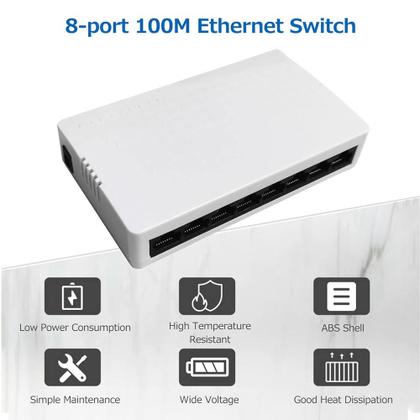 Imagem de Switch Ethernet de 8 portas 100M Switch 8 portas Ethernet