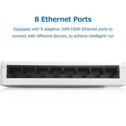 Imagem de Switch Ethernet de 8 portas 100M Switch 8 portas Ethernet